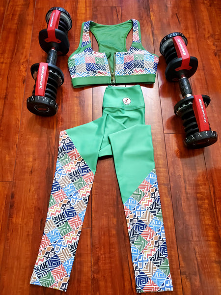 Zim Hari Sports Bra with front zipper & back Zippered Pocket