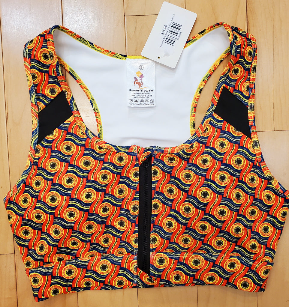 Kumusha Sports Bra with front zipper