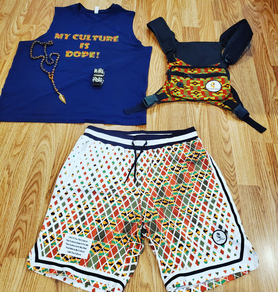 Culture in My DNA Kente Basketball shorts