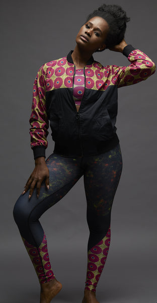 Spray Paint and Ankara Calves Yoga Leggings