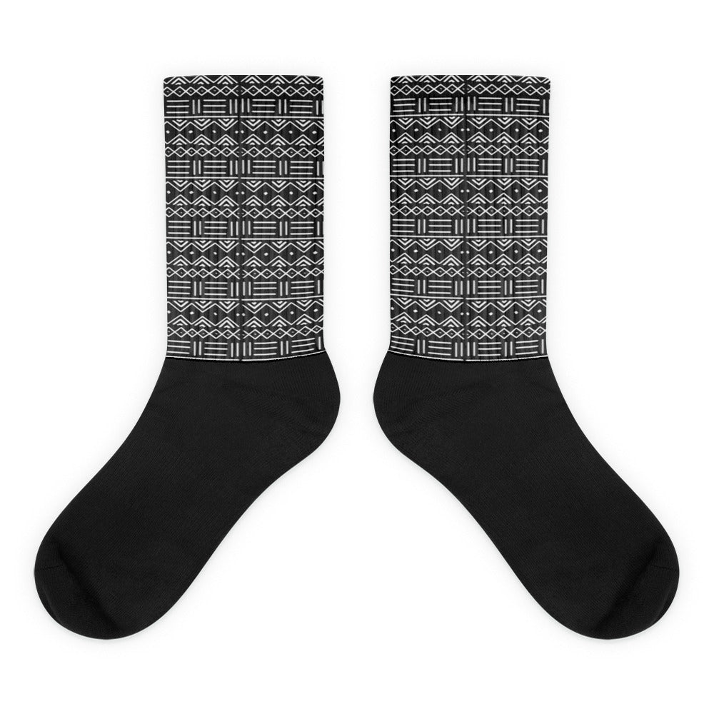African Mud Cloth Print Socks