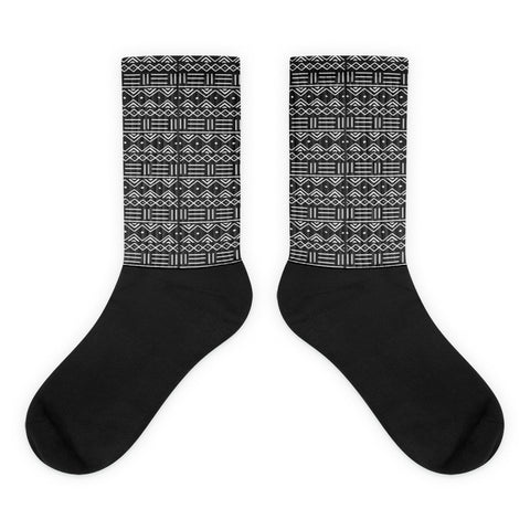African Mud Cloth Print Socks