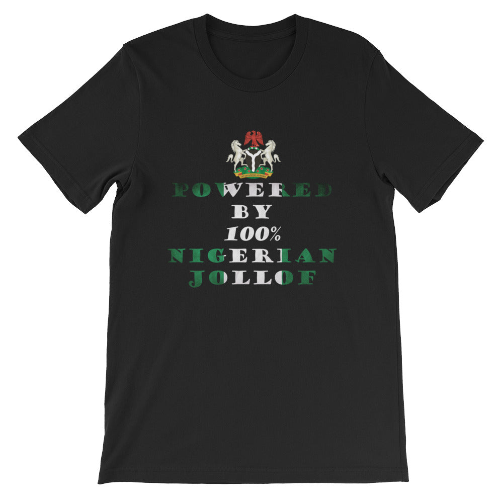 Powered By Nigerian Jollof Rice Unisex T-Shirt