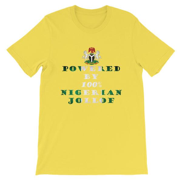 Powered By Nigerian Jollof Rice Unisex T-Shirt
