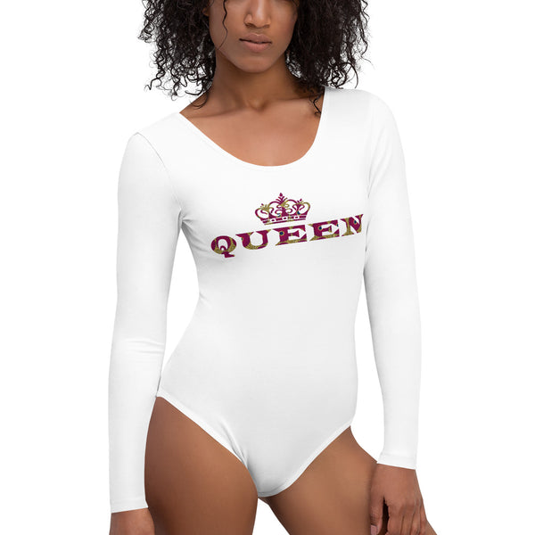 Queen Ankara Print Long Sleeve Bodysuit