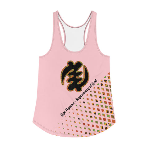 Adinkra Symbol (Gye Nyame) Women's Racerback Tank - Pink