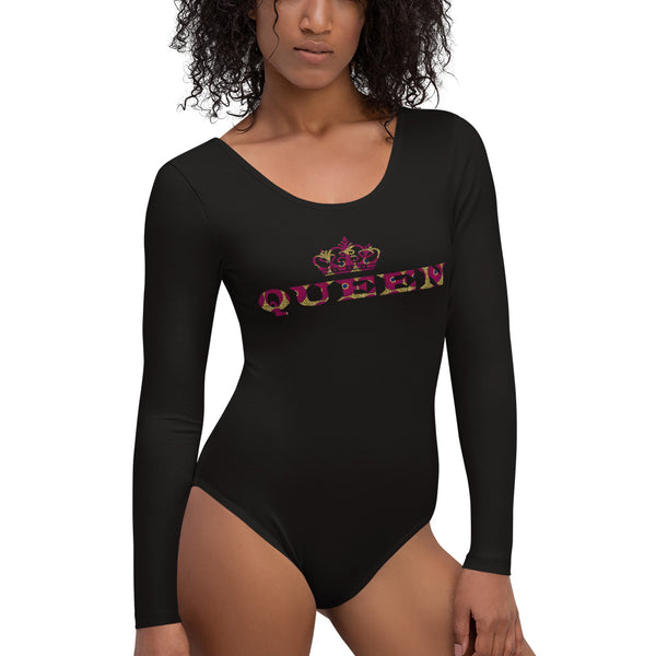 Queen Ankara Print Long Sleeve Bodysuit