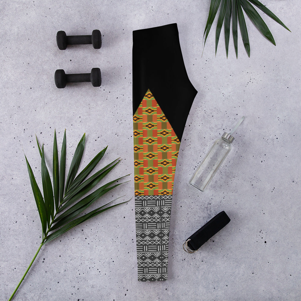 Mud Cloth & Kente Print Leggings