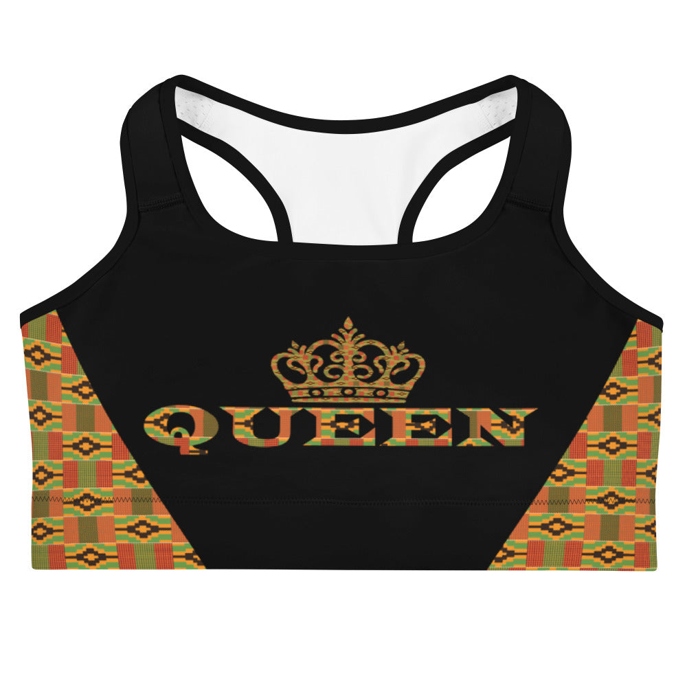 Queen Kente Print Sports bra