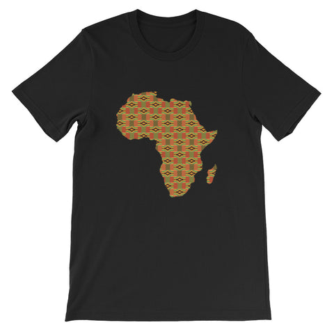 African Map Kente Print Short-Sleeve Unisex T-Shirt