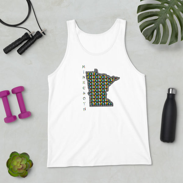 Minnesota Zulu Beads & Mud Cloth Unisex Tank Top