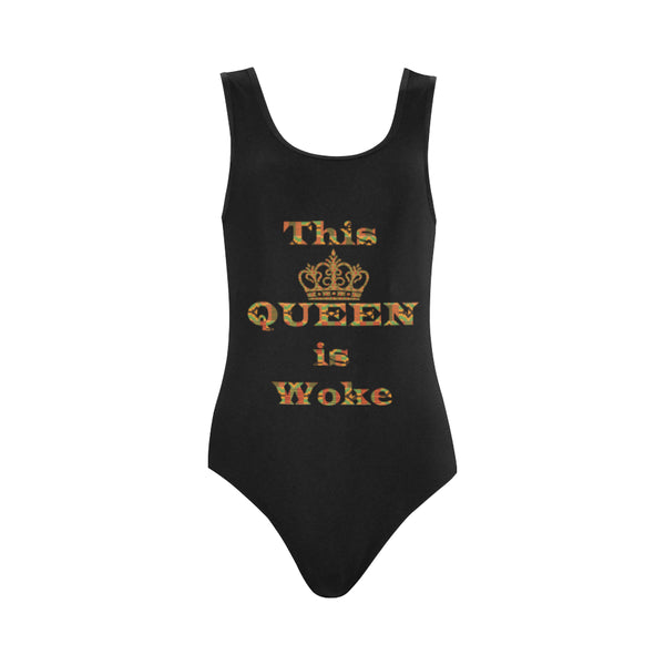 This Queen is Woke One Piece Swimsuit (Model S04)
