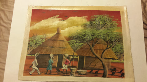 African Village painting on canvas