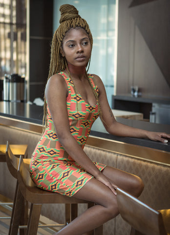 Kente Bodycon Party Dress