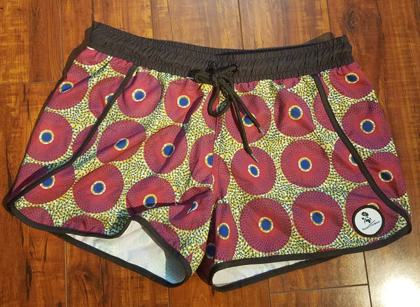 African Print Fitness Shorts