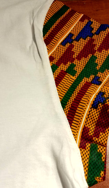 Motherland Leather and Kente Details Crop Top