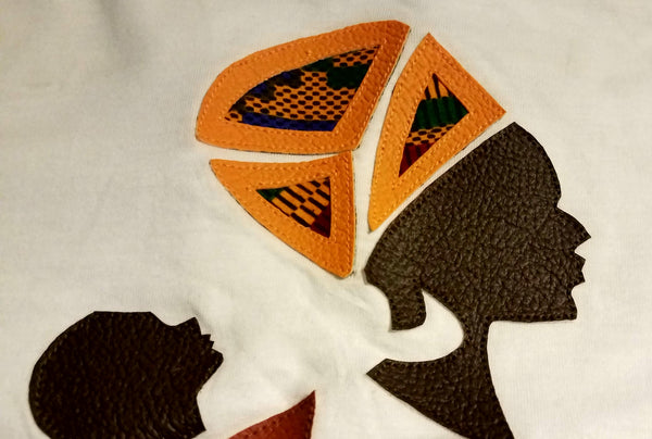 Motherland Leather and Kente Details Crop Top