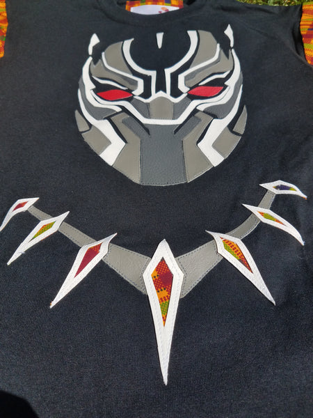 Black Panther Leather and Kente Details Crop Top