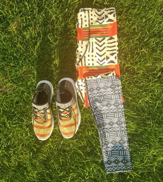 Kente and Mud Cloth Fusion Men's Leggings