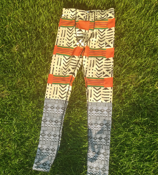 Kente and Mud Cloth Fusion Men's Leggings