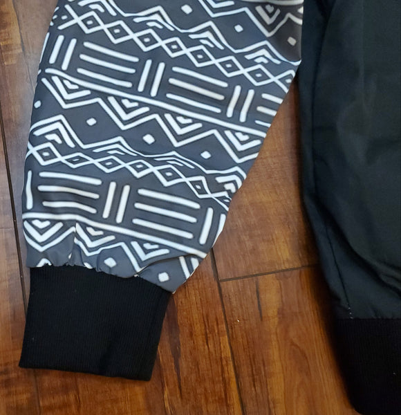 Kente & Mud Cloth Fusion Bomber Jacket for Women