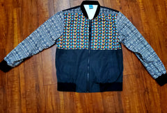 Mud Cloth and Zulu Beads Print Bomber Jacket for Women