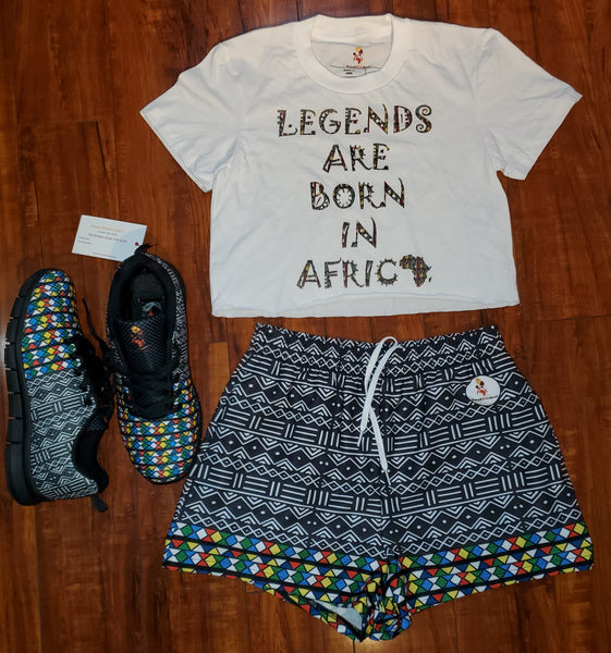 Mud Cloth & Zulu Fusion Women's Athletic Shorts