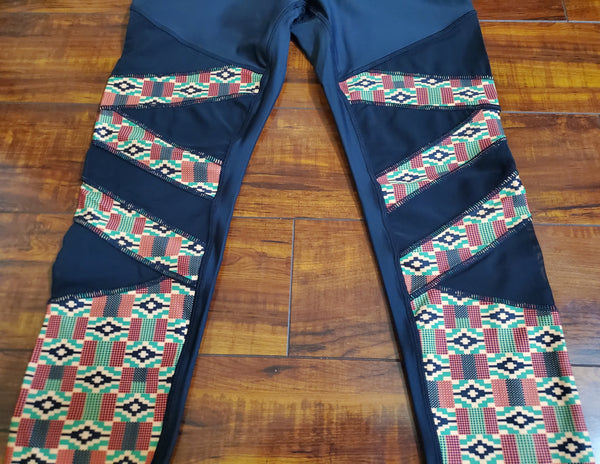 Kente Mesh with Zipper Pocket Leggings