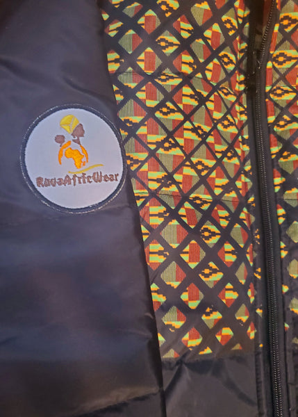 Kente Print Reversible Unisex Winter Jacket