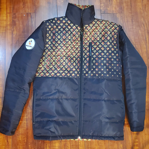 Kente Print Reversible Unisex Winter Jacket