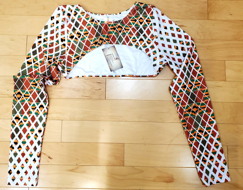 Mini Shoulder Crop Top (Kente)