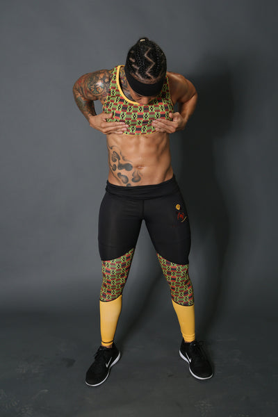 African print sports bra