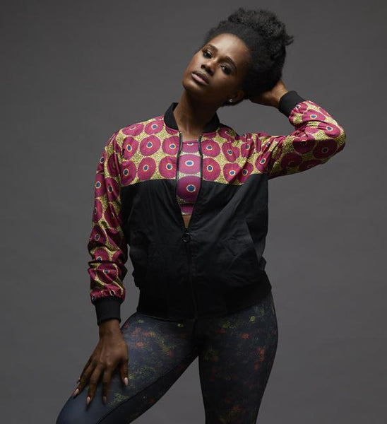 Unisex Ankara Circles Bomber Jacket