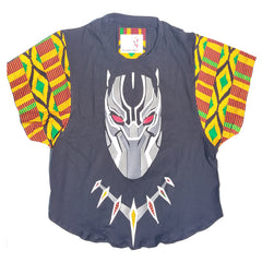 Black Panther Leather and Kente Details Crop Top
