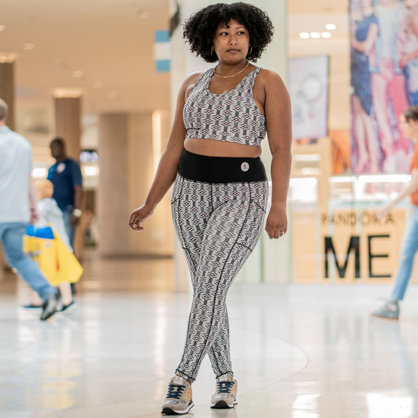 Black & White Kente Pockets Leggings