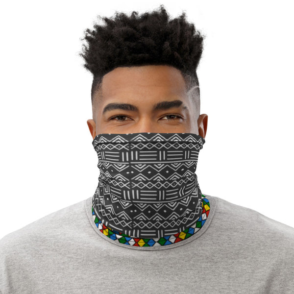 Zulu Beads & Mud Cloth Print Neck gaiter