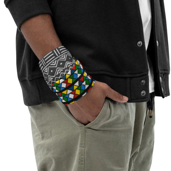 Zulu Beads & Mud Cloth Print Neck gaiter