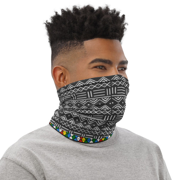Zulu Beads & Mud Cloth Print Neck gaiter