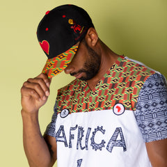 Heart Kente Snapback Cap