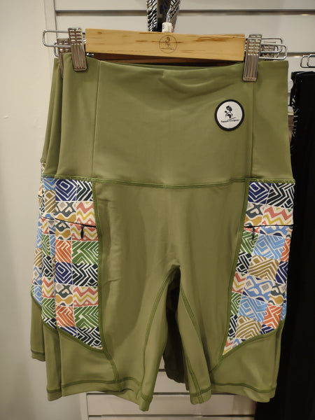 Green Pocket Zim Hari Yoga Shorts