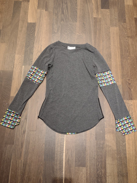 Zulu Beads Grey Long Sleeve T-Shirt