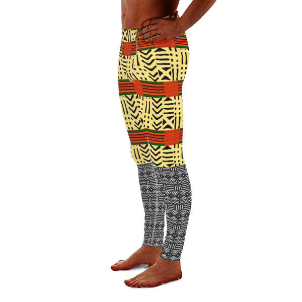Kente and Mud Cloth Fusion Men's Leggings