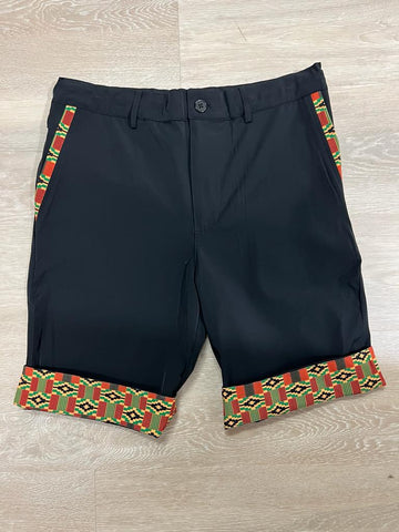 Reversible Kente Cuff Shorts
