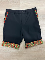 Reversible Kente Cuff Shorts