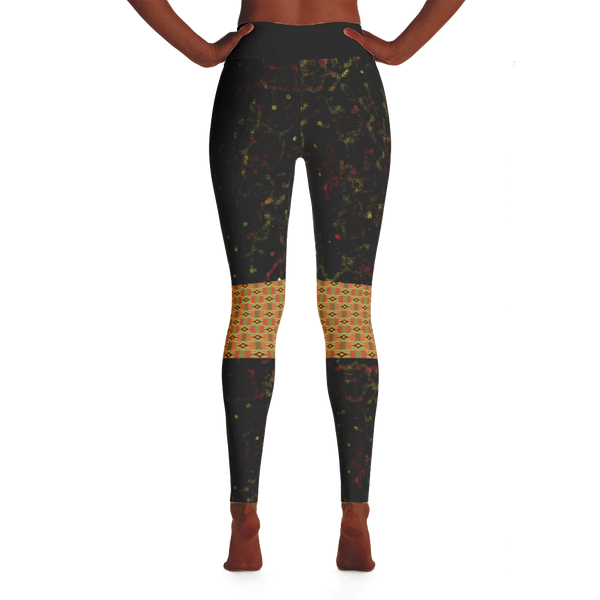 Spray Paint and Kente patch Yoga Leggings
