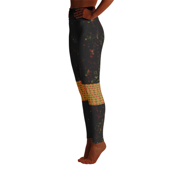 Spray Paint and Kente patch Yoga Leggings