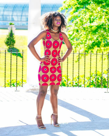 Kente Bodycon Party Dress RuvaAfricWear Kente Bodycon Party Dress RuvaAfricWear