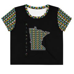 Minnesota Zulu Beads Print Crop Tee
