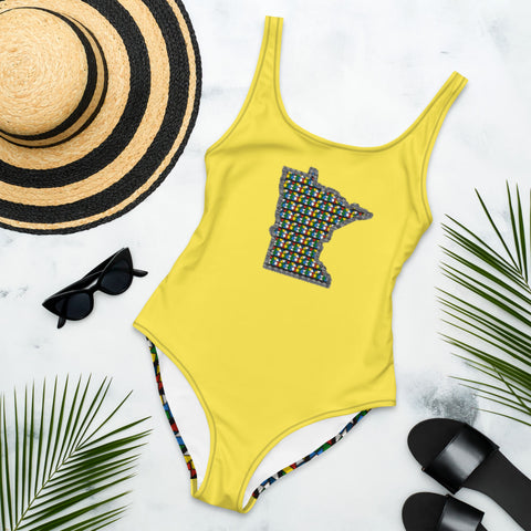 Minnesota Zulu Beads & Mud Cloth One-Piece Swimsuit
