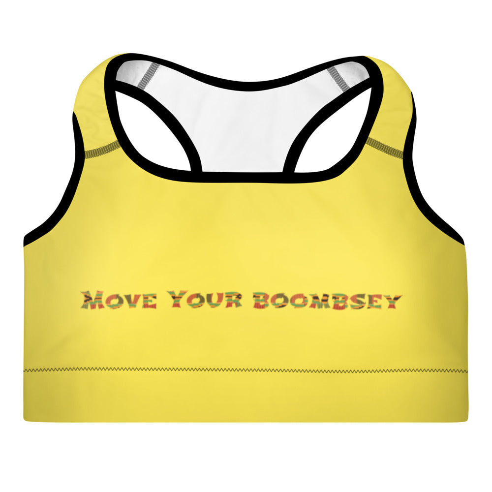Move Your Boombsey Padded Sports Bra (Yellow) - RuvaAfricWear